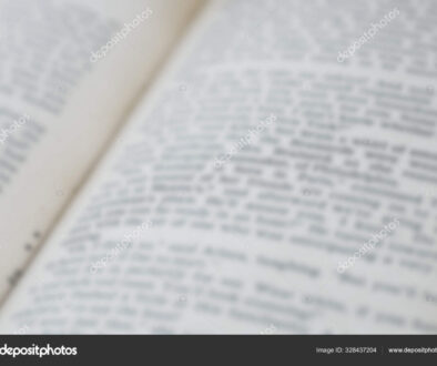 Book's pages blurred close-up