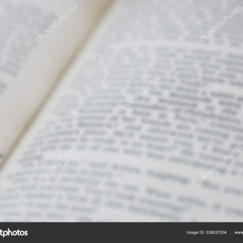 Book's pages blurred close-up